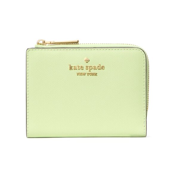 New Kate Spade Madison Small L Zip Wallet Saffiano Leather Matcha Latte - Picture 1 of 3